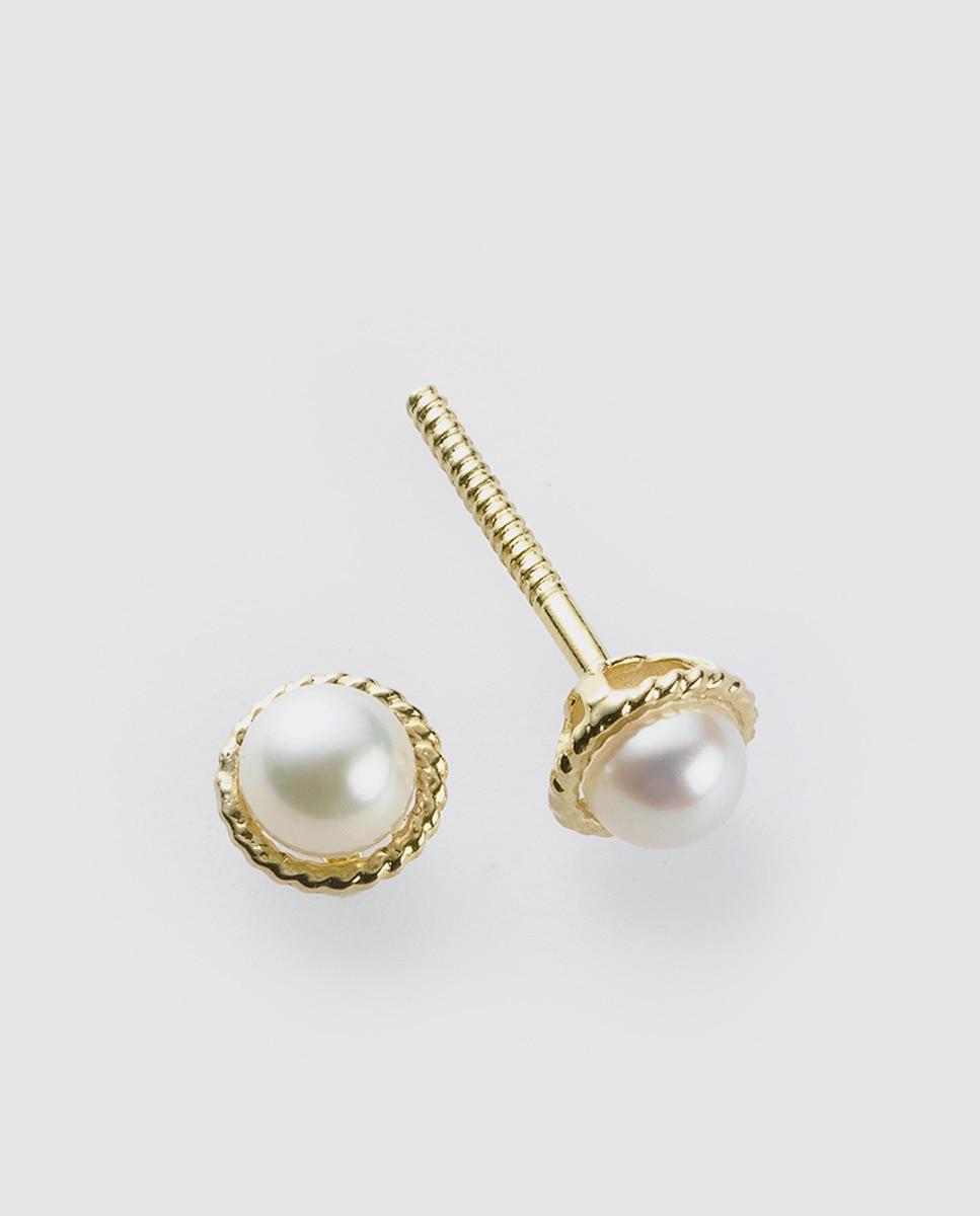 Pendientes de bebé de oro y perla - El Corte Inglés - Blanco Blanco-1