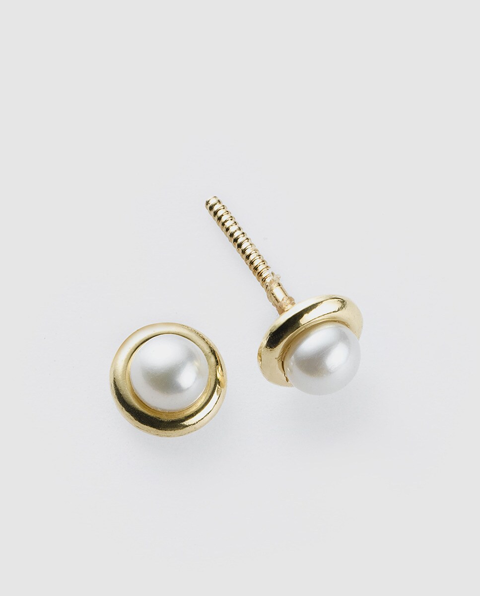 Pendientes de bebé de oro y perla - El Corte Inglés - Blanco Blanco-1