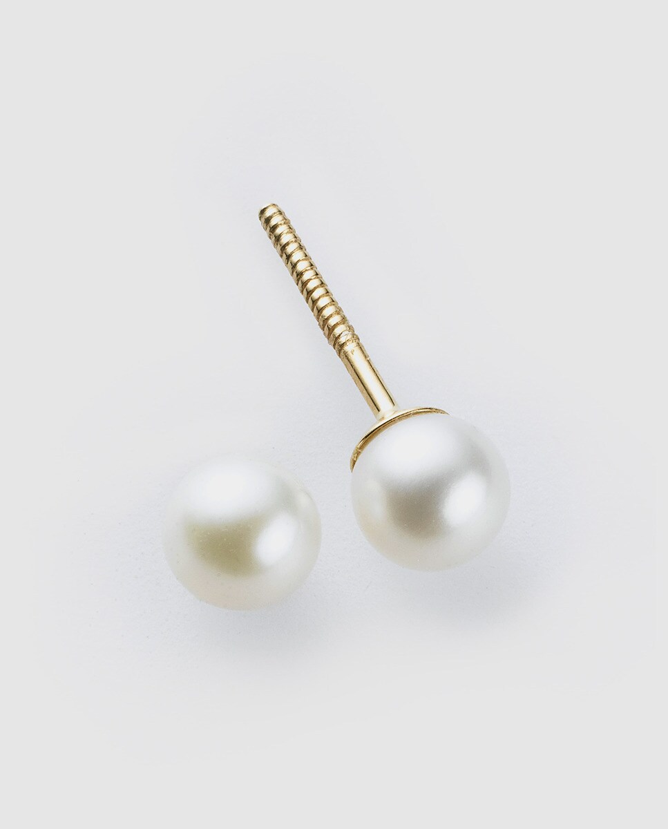 Pendientes de bebé de oro y perla - El Corte Inglés - Blanco Blanco-1