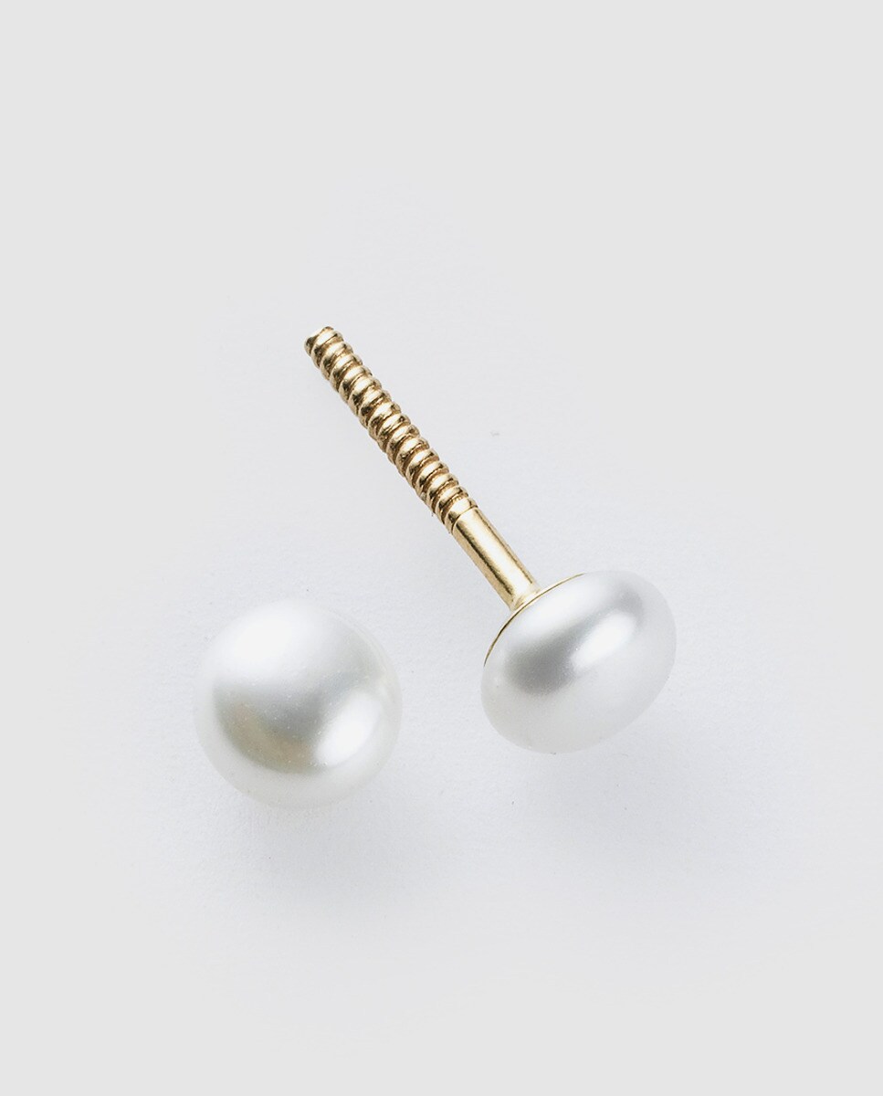 Pendientes de bebé de oro y perla - El Corte Inglés - Blanco Blanco-1