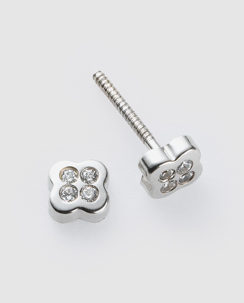 Pendientes de bebé de oro y circonita Blanco El Corte Inglés Blanco-1
