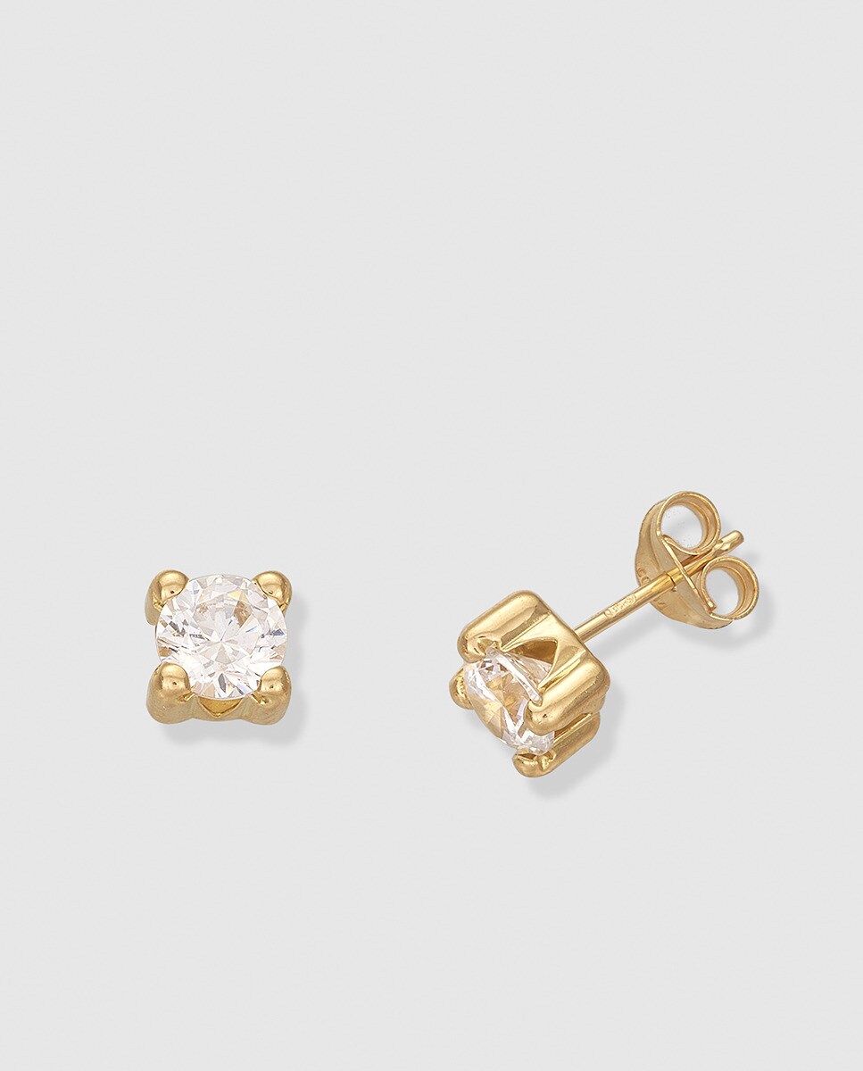 Imagen 0 de Pendientes El Corte Inglés Minimal de oro y circonitas Blanco