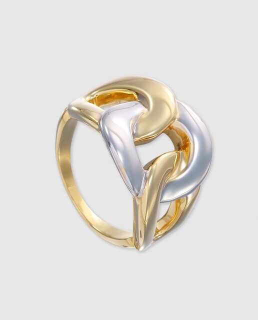 Anillo  de oro bicolor eslabones El Corte Inglés