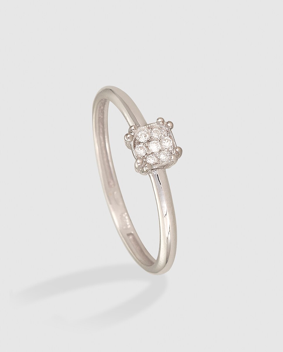 Anillo solitario de mujer El Corte Inglés - Blanco Blanco-1