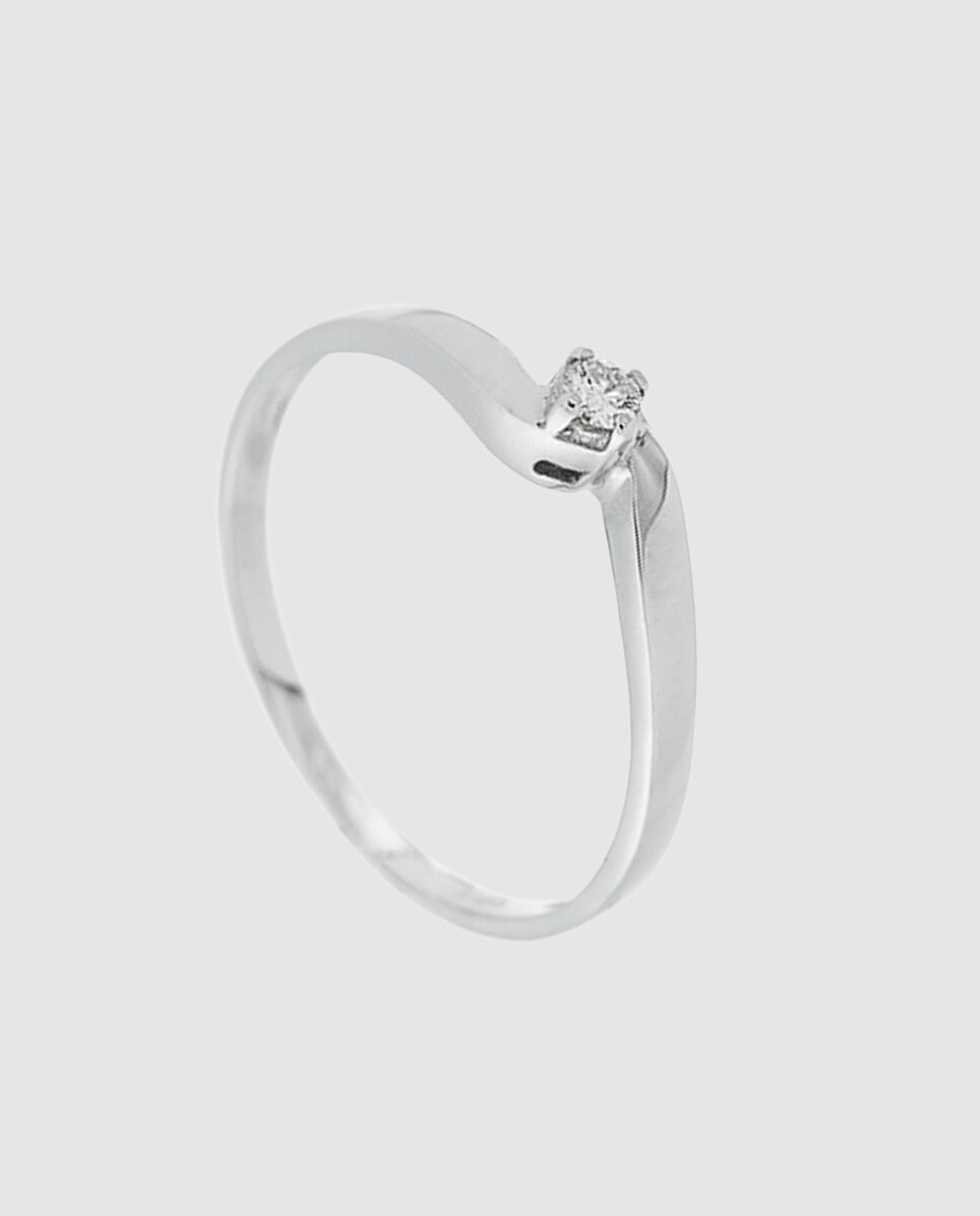 Anillo solitario de mujer El Corte Inglés - Blanco Blanco-1