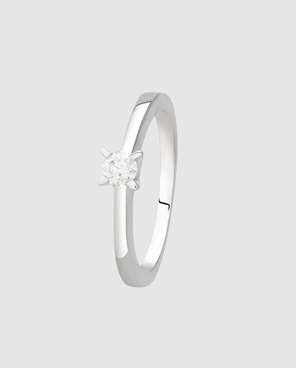 Anillo solitario Black & White de oro con diamante - El Corte Inglés - Blanco Blanco-1