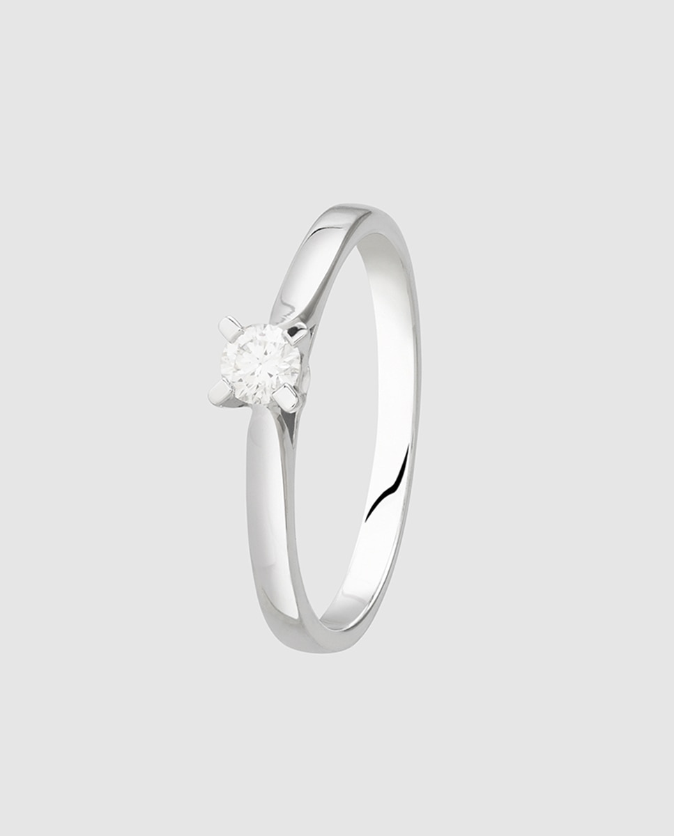 Anillo solitario Black & White de oro con diamante - El Corte Inglés - Blanco Blanco-1