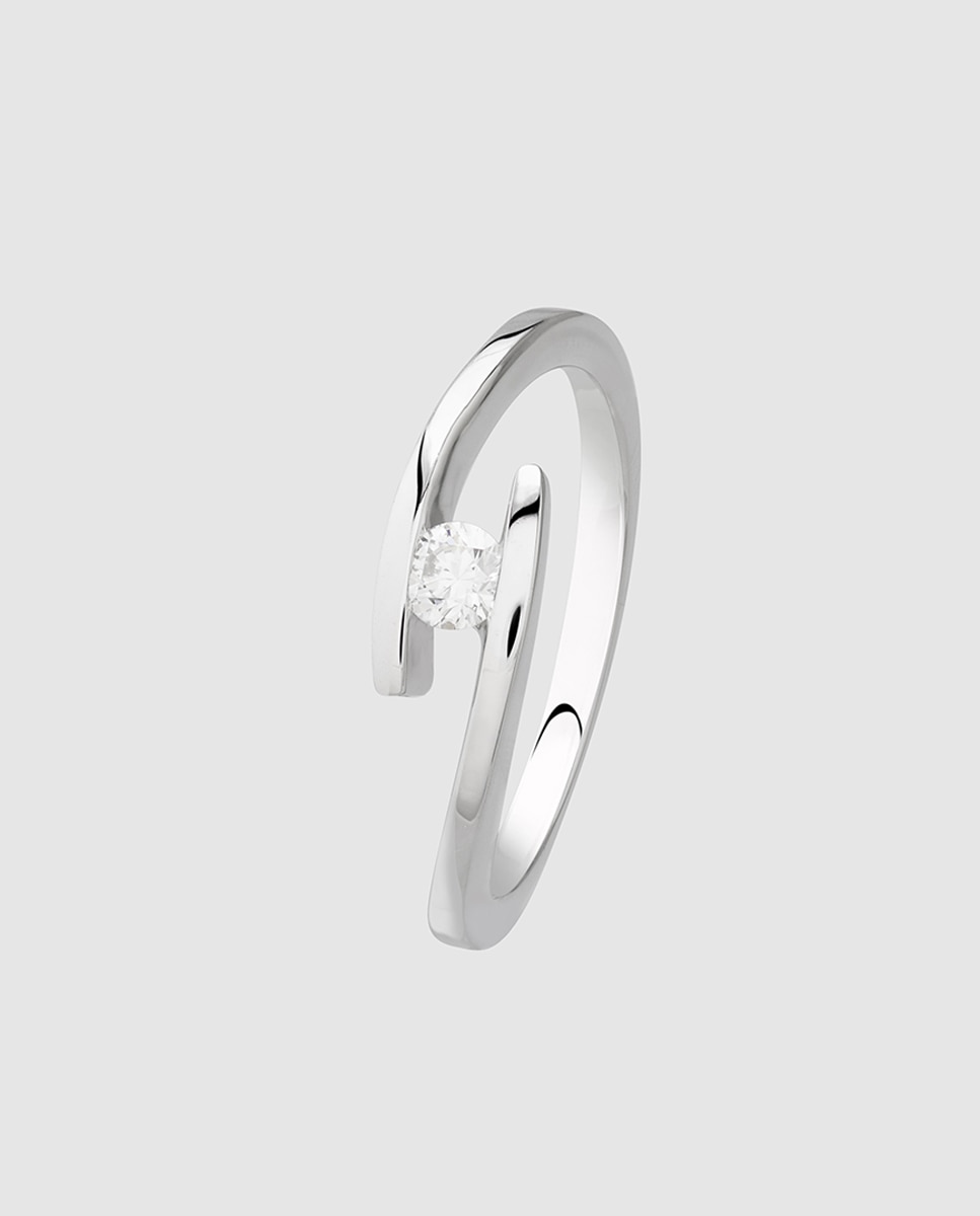 Anillo solitario Black & White de oro con diamante - El Corte Inglés - Blanco Blanco-1