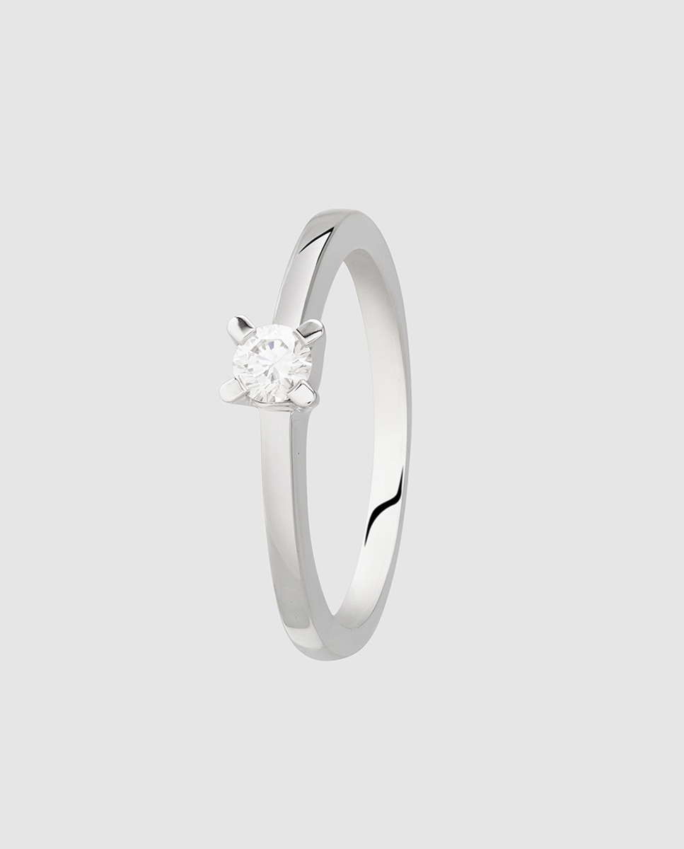 Anillo solitario Black & White de oro con diamante - El Corte Inglés - Blanco Blanco-1