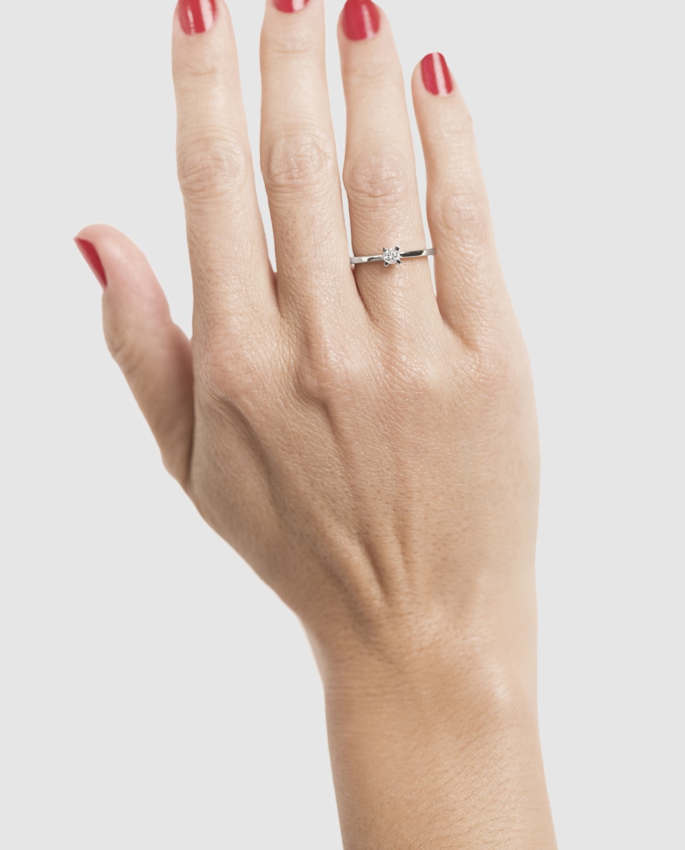 Anillo solitario Black & White de oro con diamante - El Corte Inglés - Blanco Blanco-2