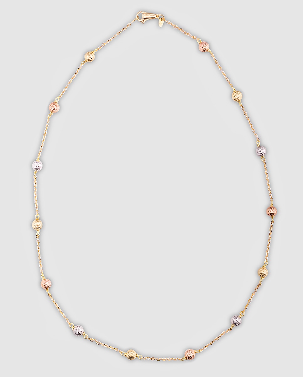Collar de oro tricolor esferas El Corte Inglés - Multicolor Multicolor-1