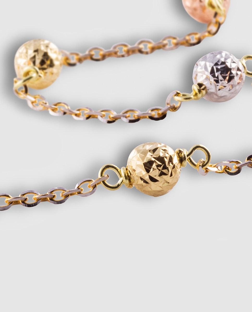 Collar de oro tricolor esferas El Corte Inglés - Multicolor Multicolor-2