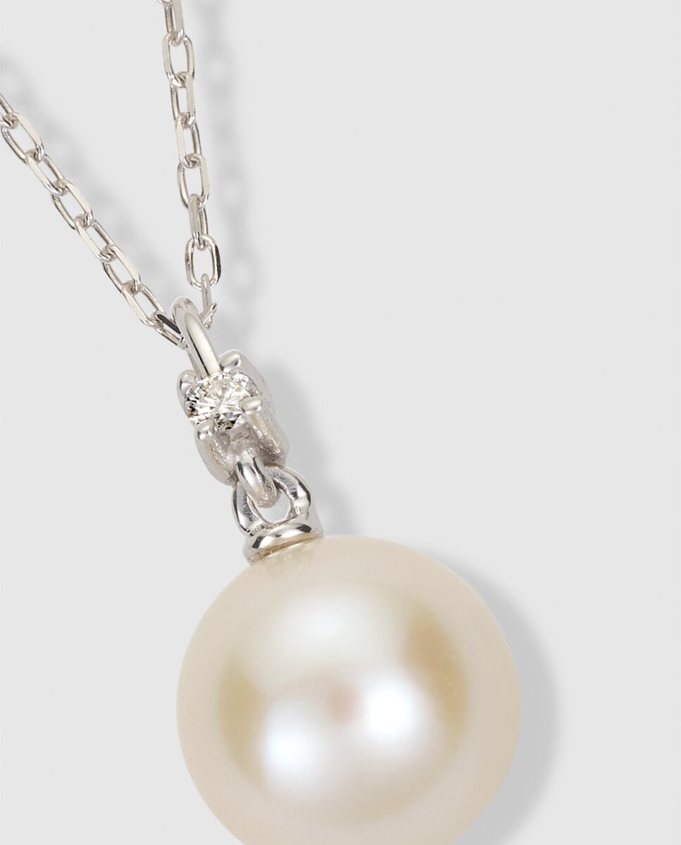 Imagen 2 de Colgante Mio de oro con perla y diamantes - El Corte Inglés - Blanco Blanco