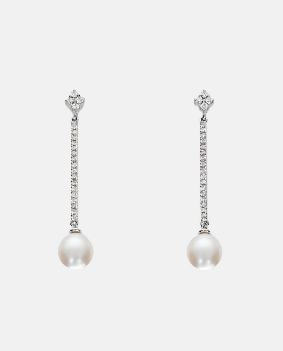 Pendientes de oro, perlas y diamantes - El Corte Inglés - Blanco Blanco-1