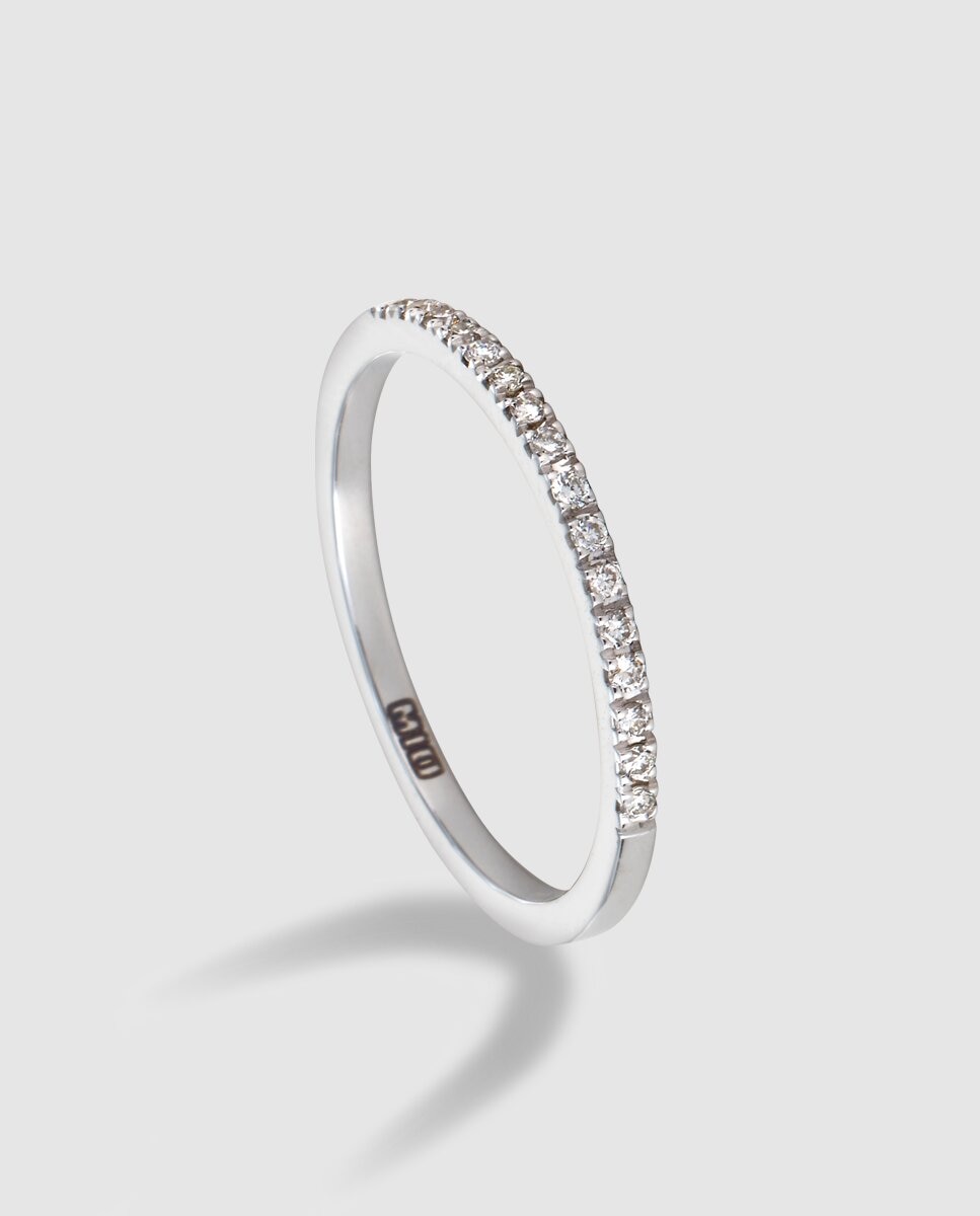 Imagen 0 de Anillo de oro blanco con diamantes Blanco