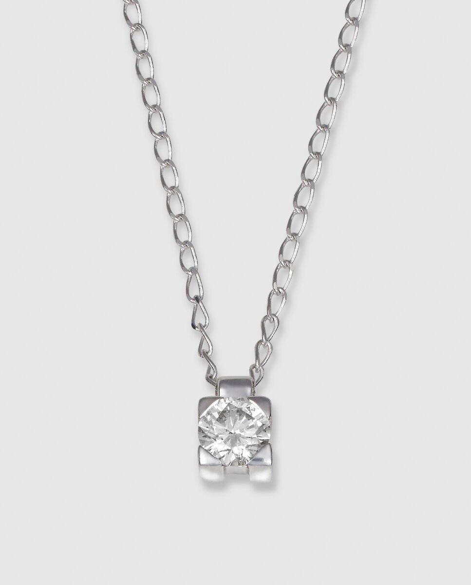 Imagen 1 de Colgante de oro blanco con diamantes - El Corte Inglés - Plata Plata