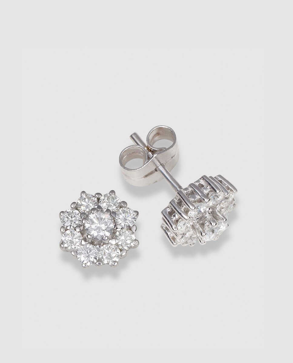 Pendientes Luzz de oro y diamantes - El Corte Inglés - Blanco Blanco-1