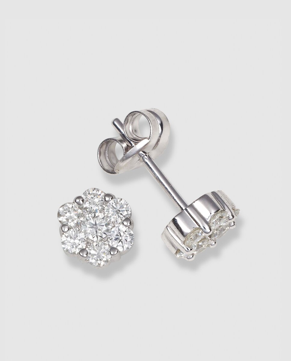El Corte Inglés - Pendientes de oro blanco y diamantes.