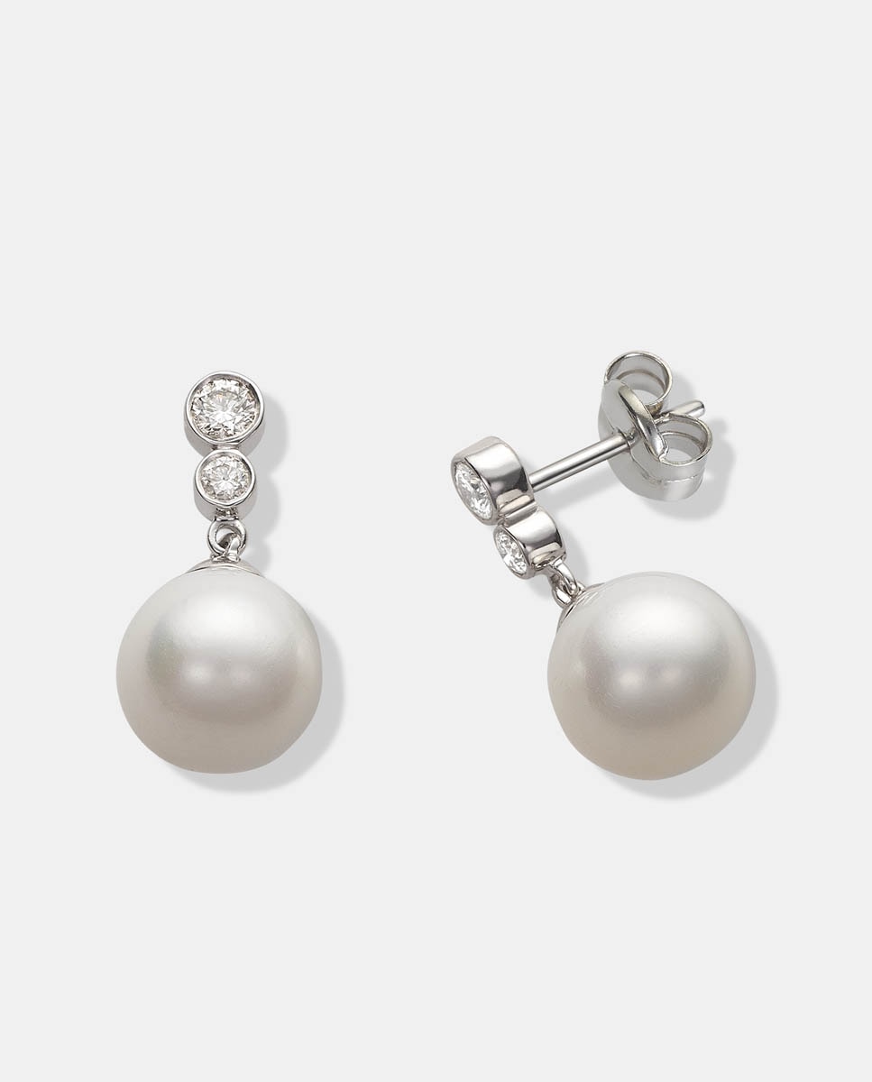 El Corte Inglés - Pendientes de oro, perlas y diamantes.