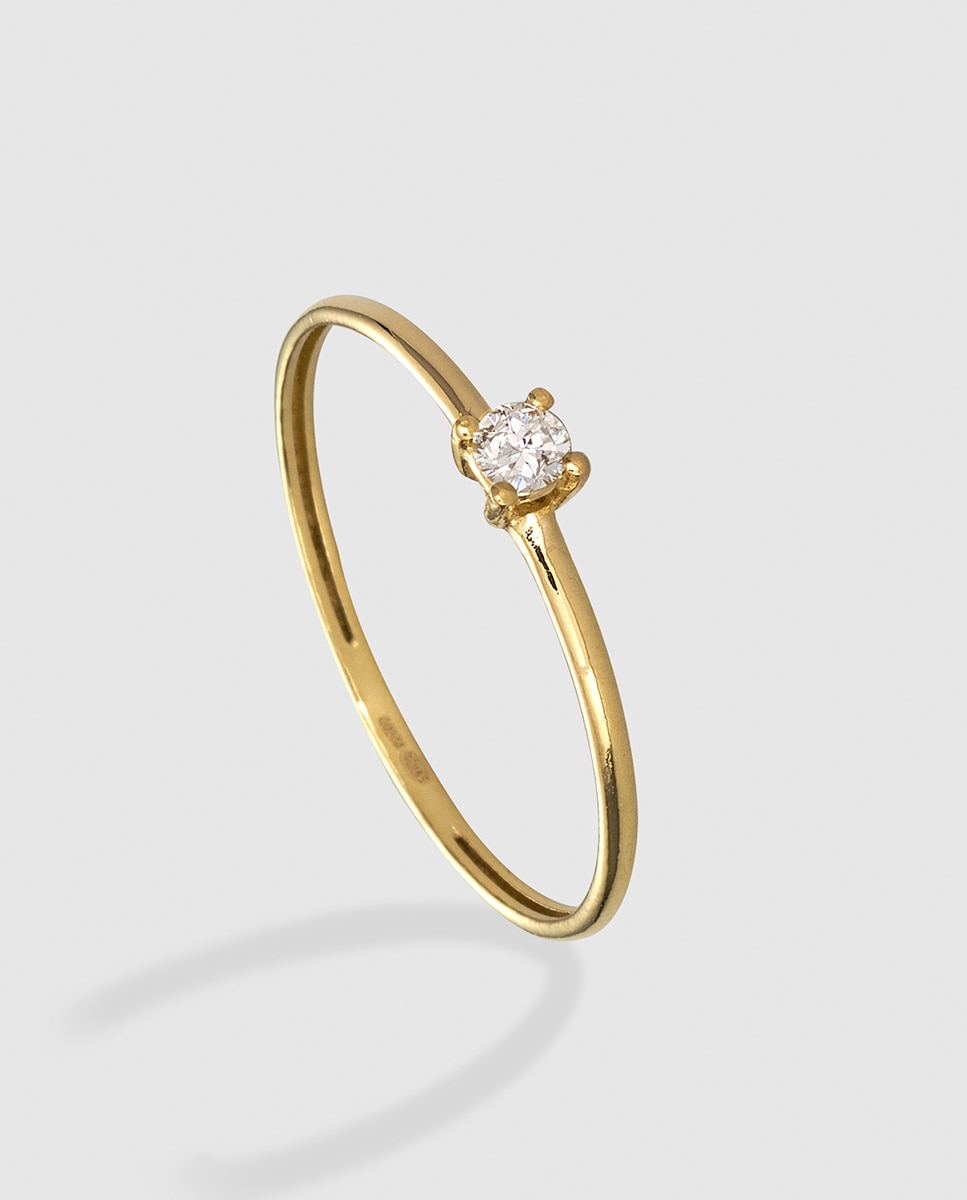 El Corte Inglés - Anillo de oro amarillo con diamante El Corte Inglés.