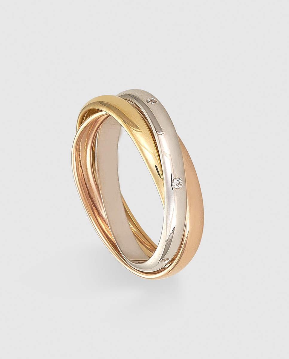 Imagen 1 de Anillo de oro tricolor y diamantes El Corte Inglés Multicolor