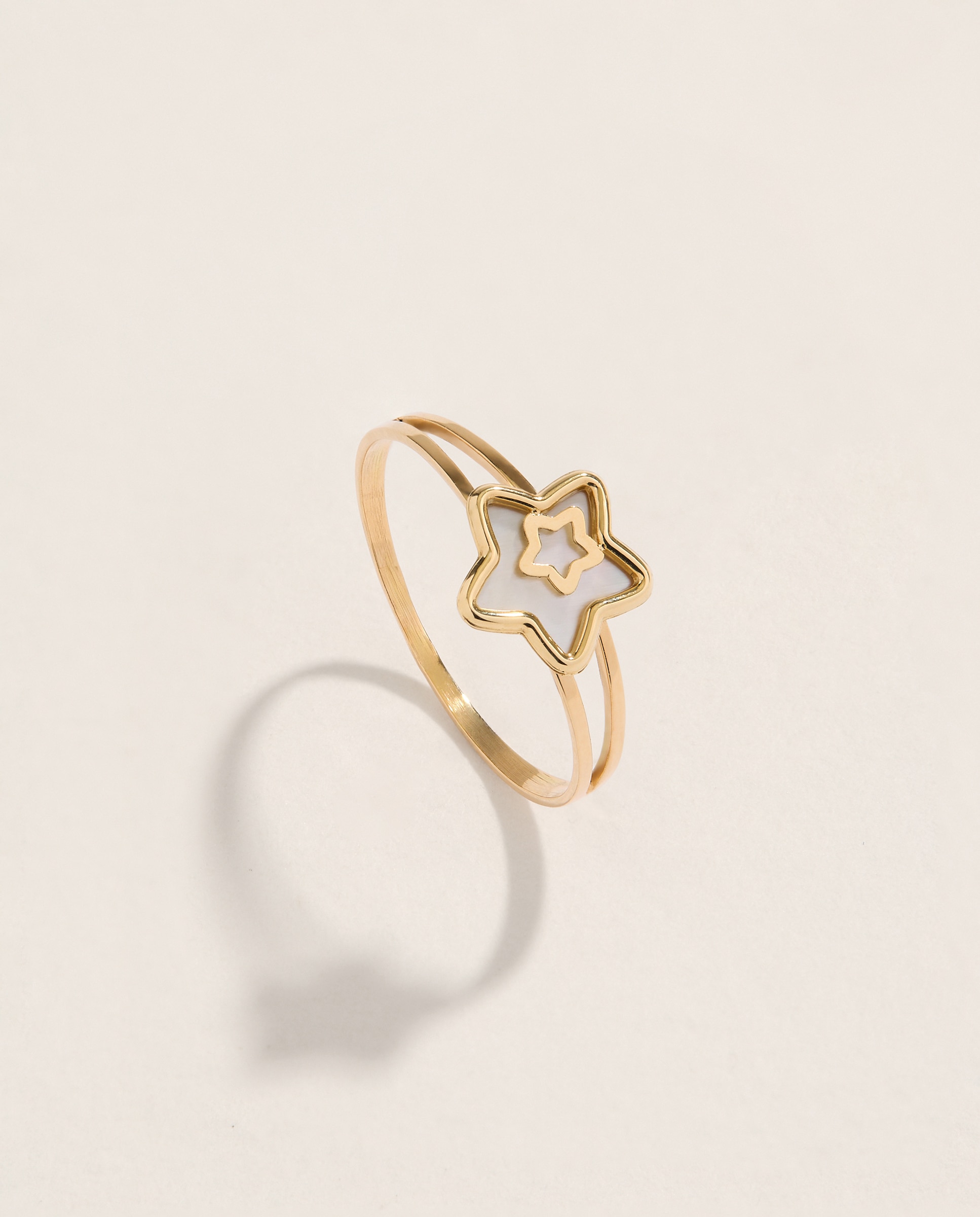 Anillo de niña El Corte Inglés de oro con nácar Blanco Blanco-1