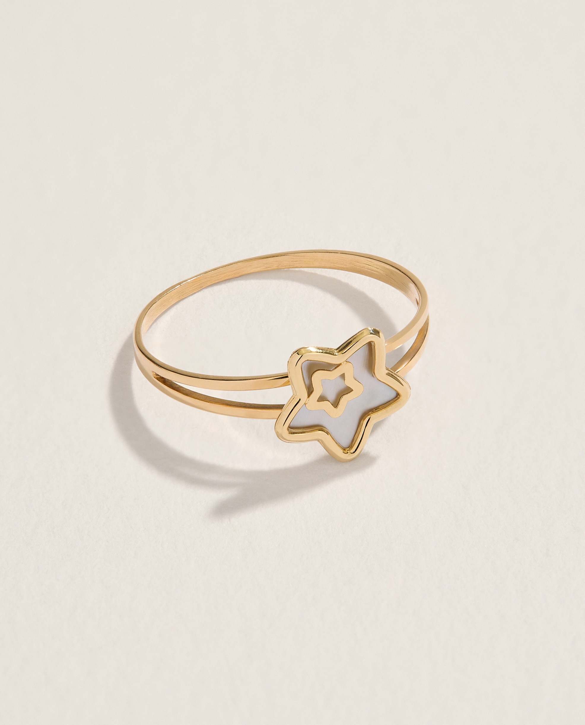 Anillo de niña El Corte Inglés de oro con nácar Blanco Blanco-2