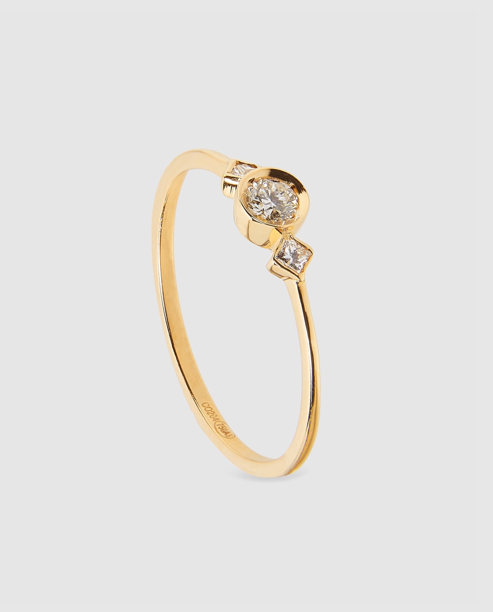 Anillo El Corte Inglés Geometry de oro y diamantes - Blanco Blanco-1