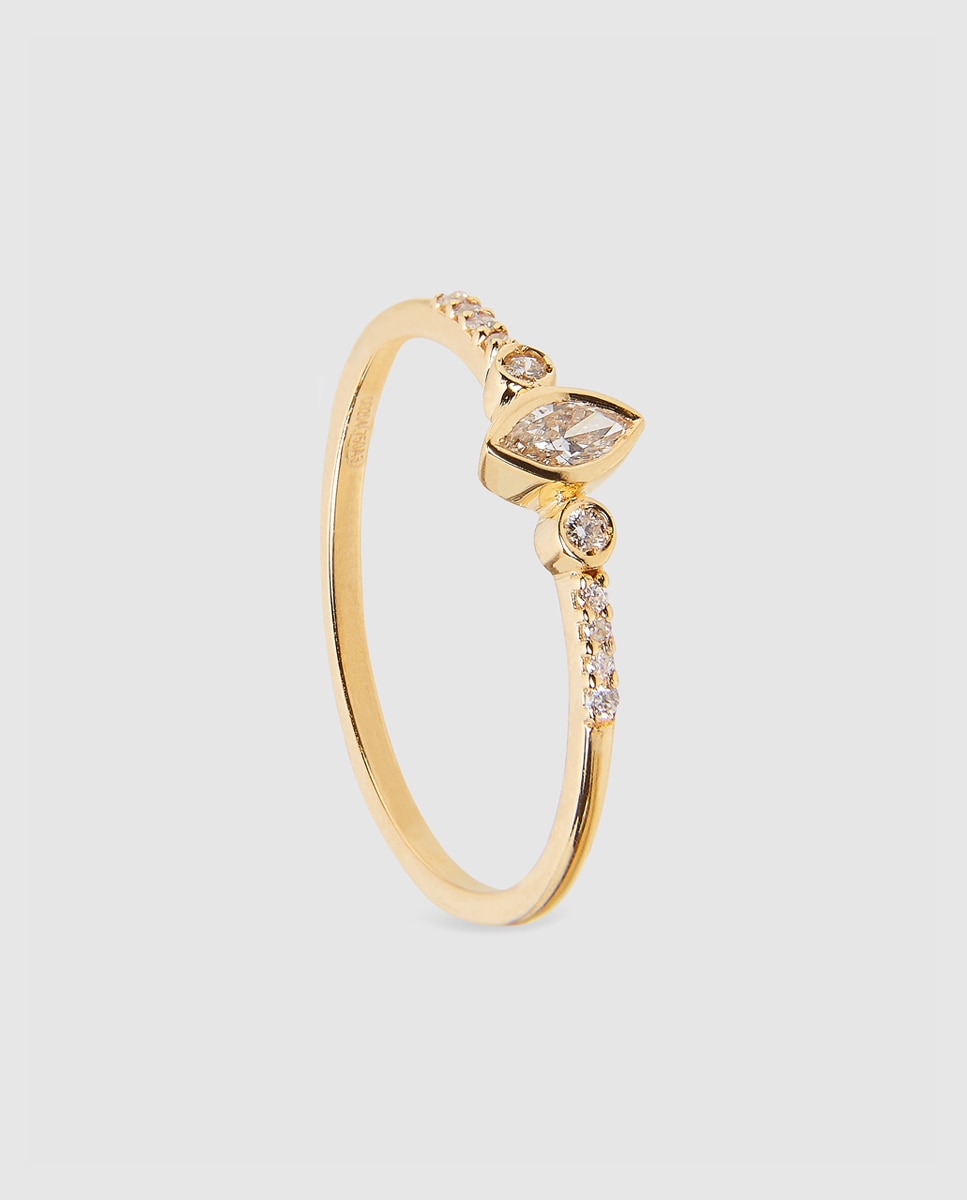 Anillo El Corte Inglés Geometry de oro y diamantes - Blanco Blanco-1