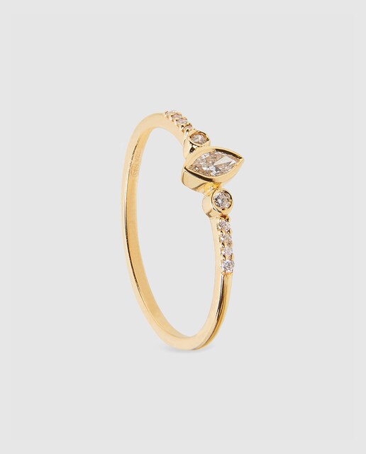 Anillo El Corte Inglés Geometry de oro y diamantes