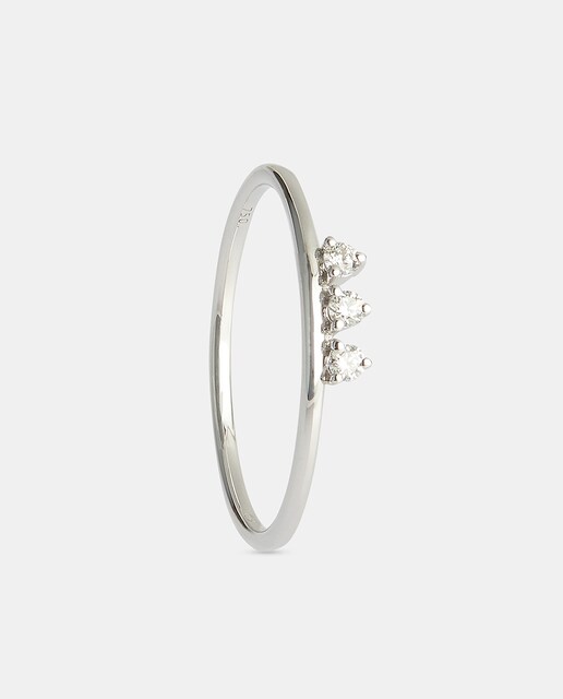 Anillo de oro blanco y diamantes