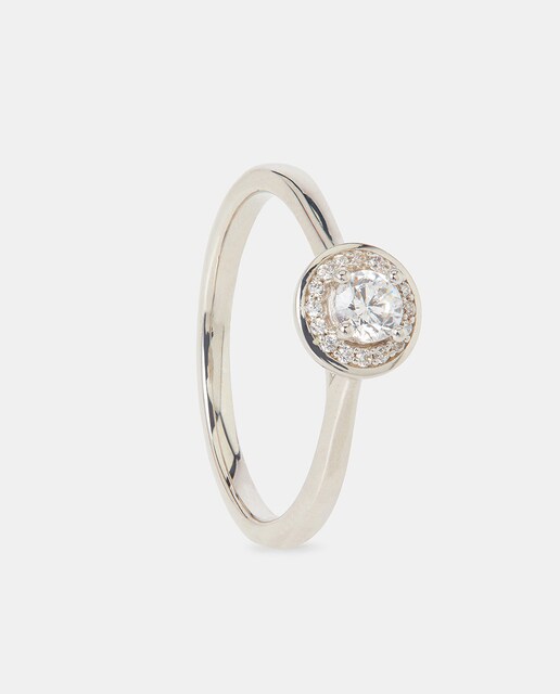 Anillo de oro blanco y diamantes