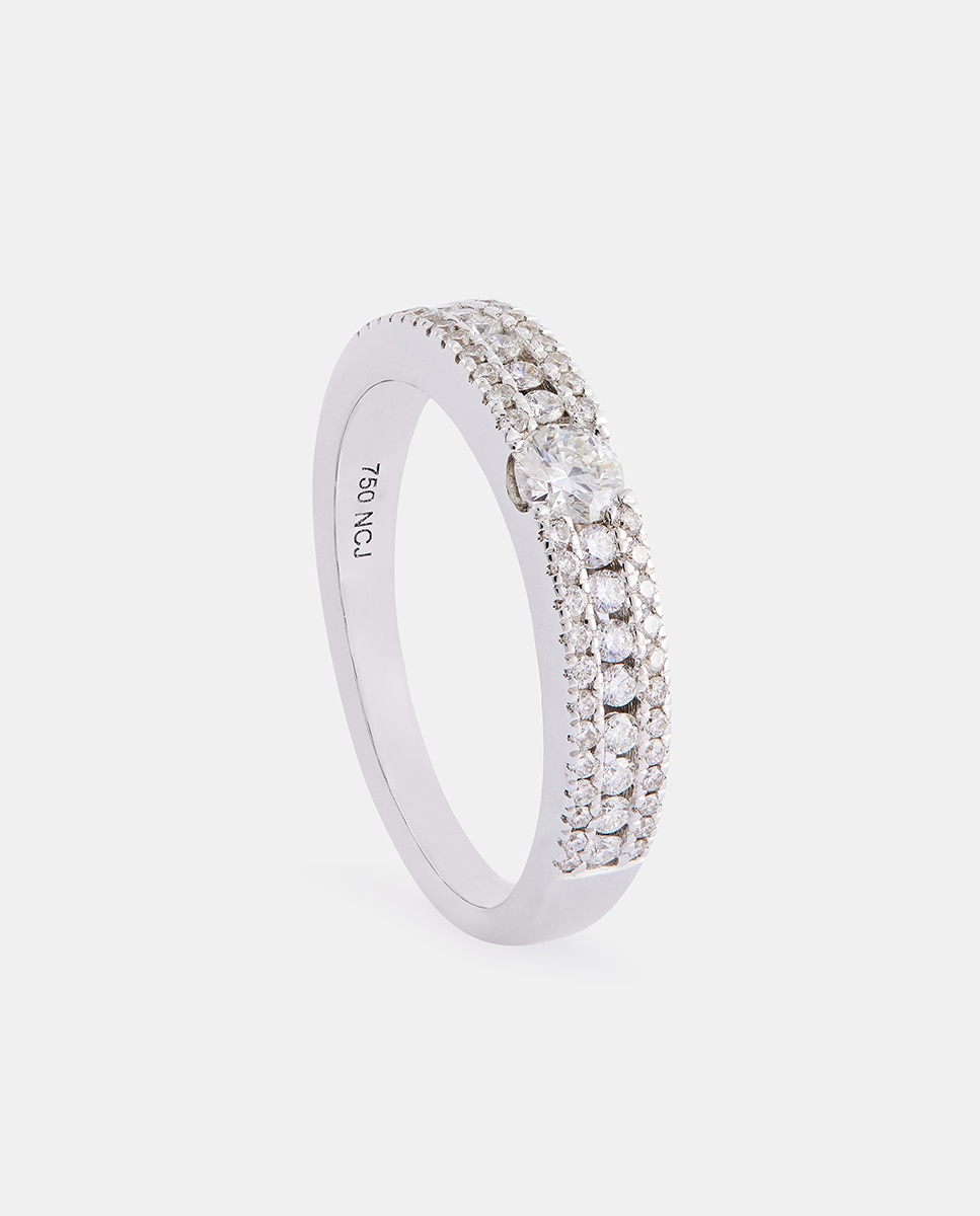 Imagen 0 de Anillo de oro y diamantes Blanco