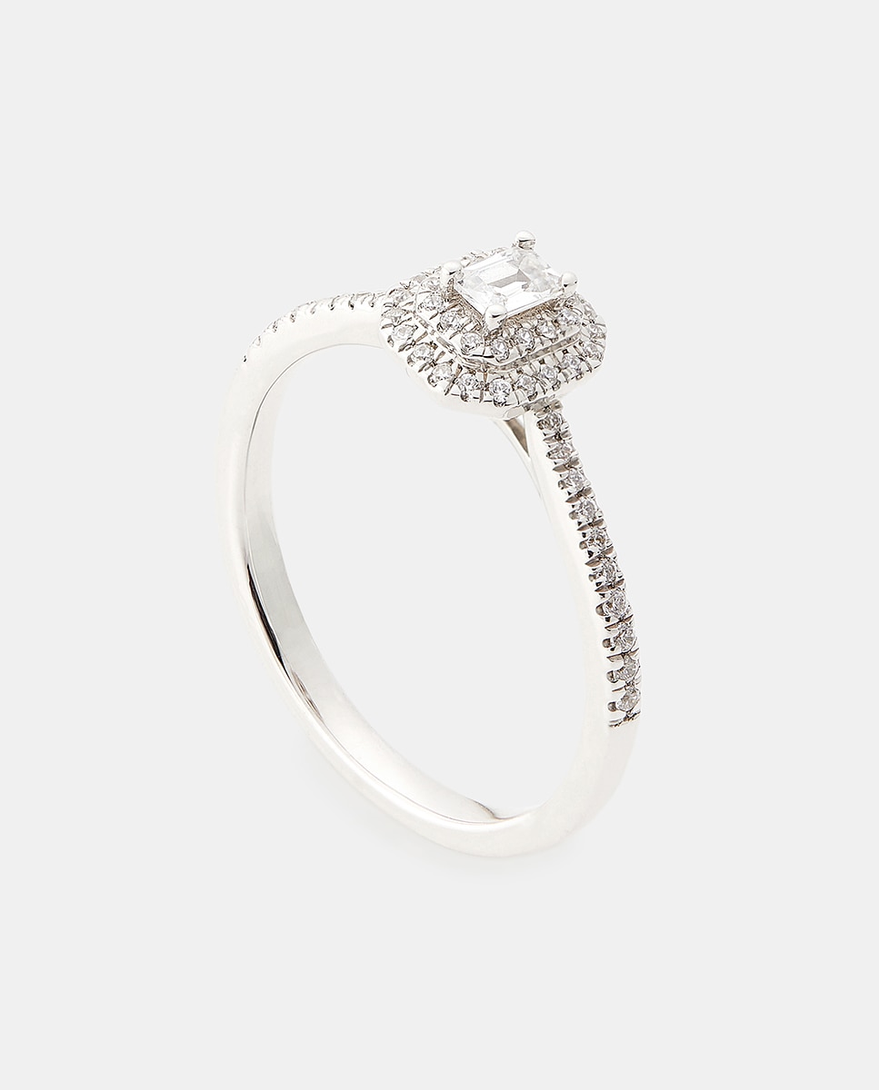 Anillo de oro, diamantes y esmeralda - El Corte Inglés - Verde Verde-1