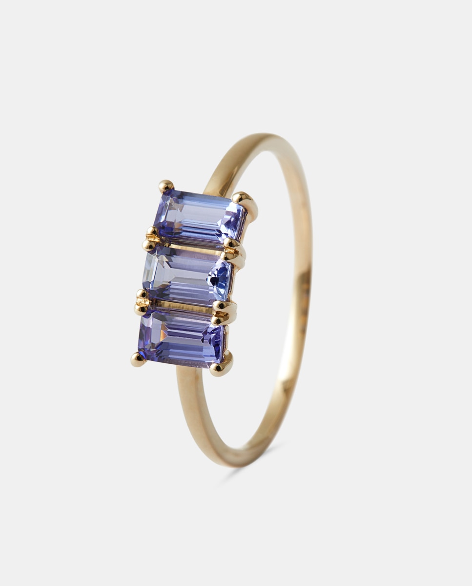 Anillo de oro con tanzanita - El Corte Inglés - Azul Azul-1