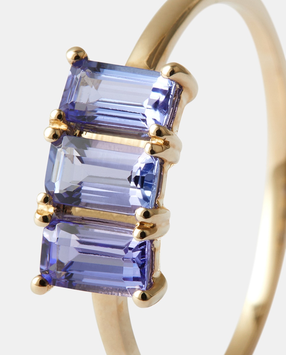 Anillo de oro con tanzanita - El Corte Inglés - Azul Azul-2