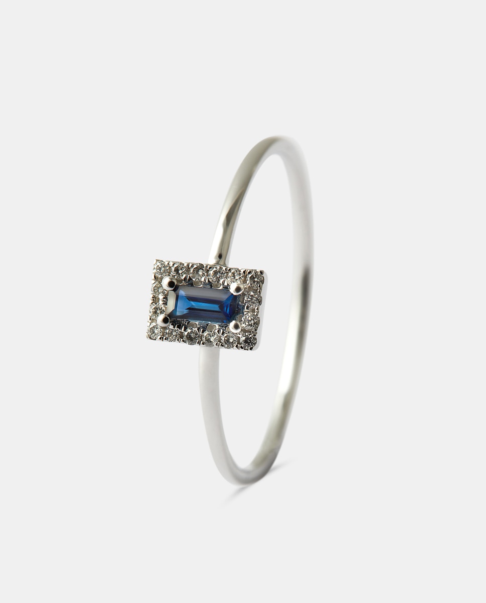 Imagen 1 de Anillo de oro, diamantes y zafiro - El Corte Inglés - Azul Azul