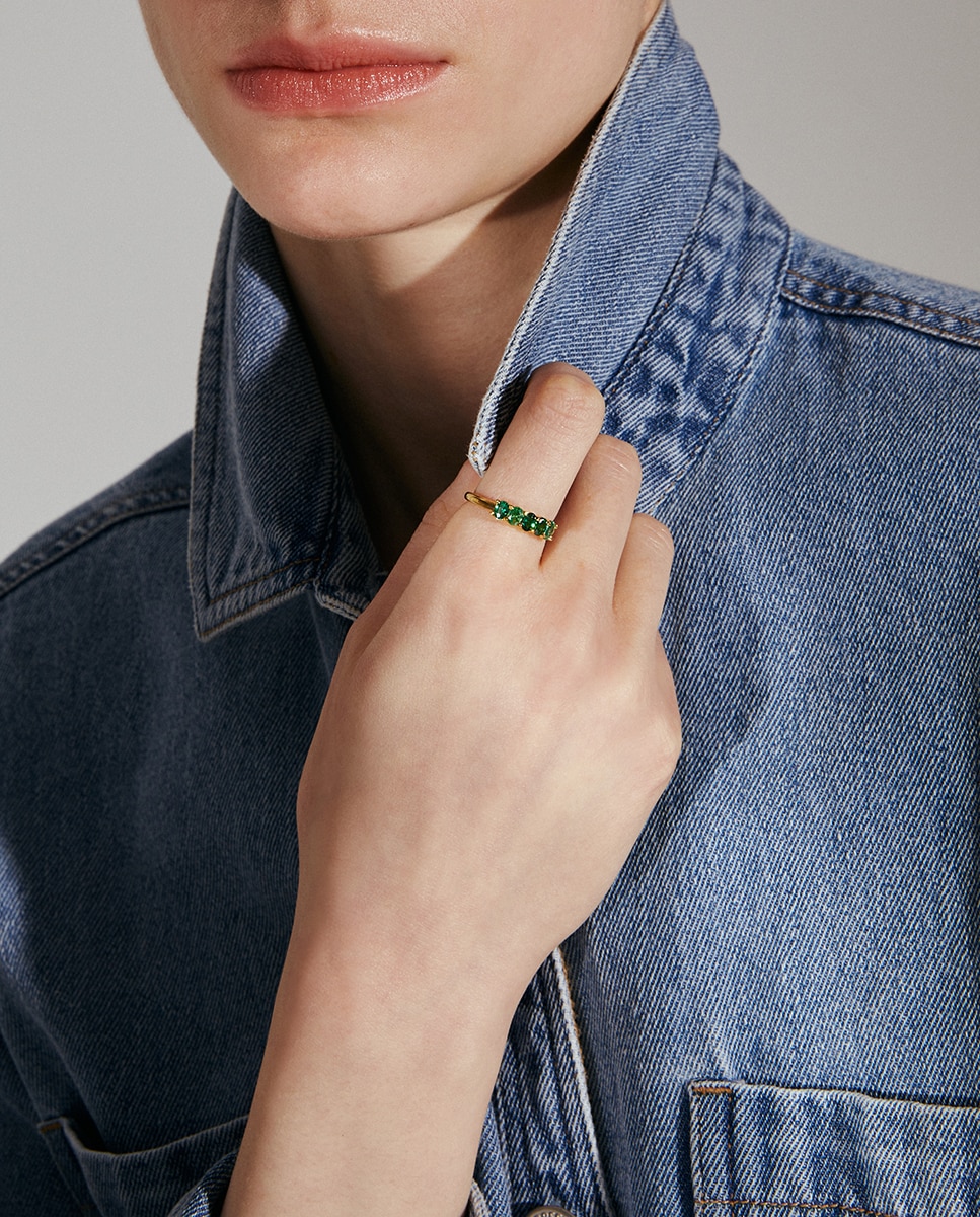 Anillo de oro con tsavorita - El Corte Inglés - Verde Verde-3