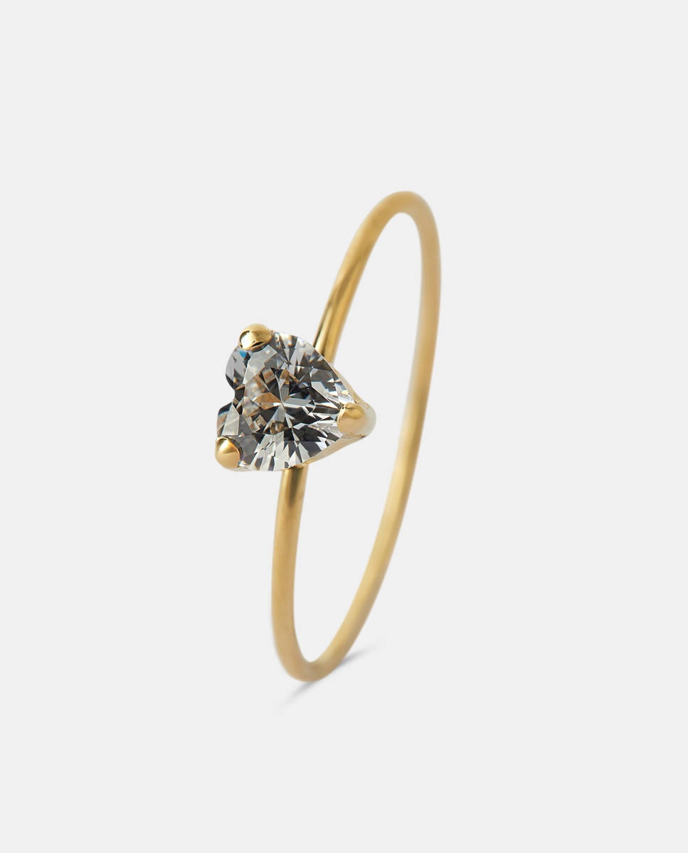 Imagen 1 de Anillo Corazón de oro y circonita Blanco
