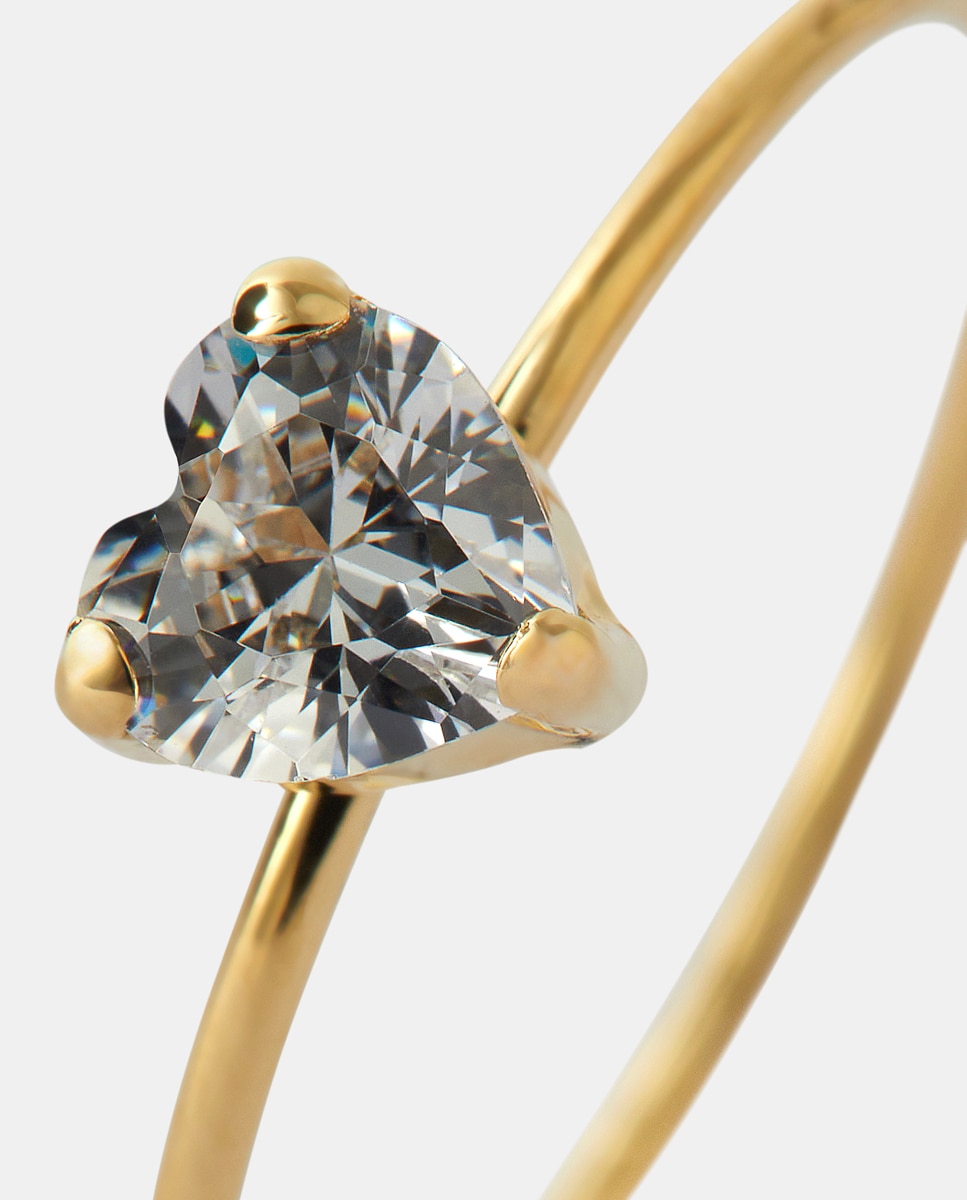 Imagen 2 de Anillo Corazón de oro y circonita - El Corte Inglés - Blanco Blanco