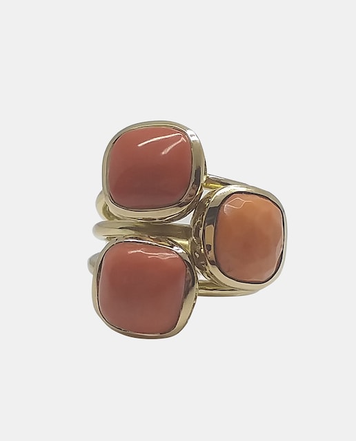 Imagen 0 de Anillo de oro y coral