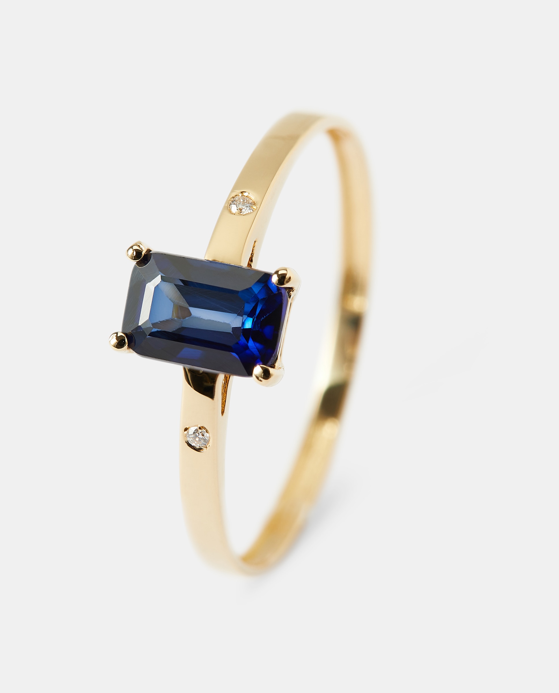 El Corte Inglés - Anillo de oro diamante y zafiro.