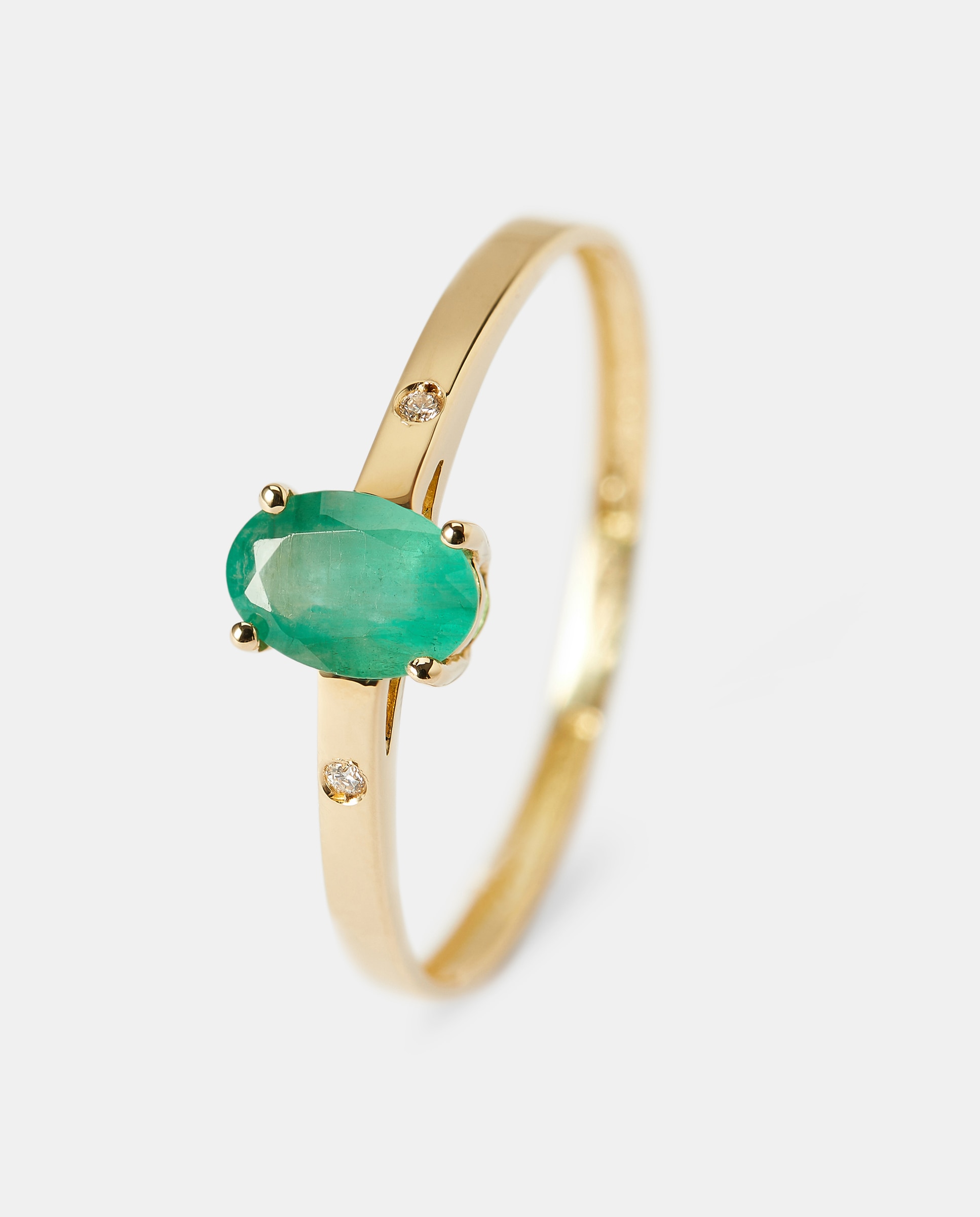 Anillo de oro diamante y esmeralda - El Corte Inglés - Verde Verde-1