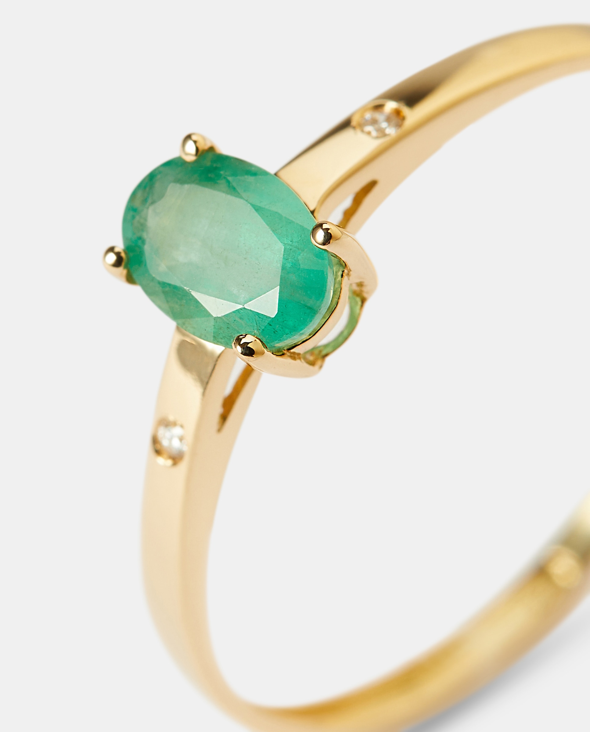 Anillo de oro diamante y esmeralda - El Corte Inglés - Verde Verde-2