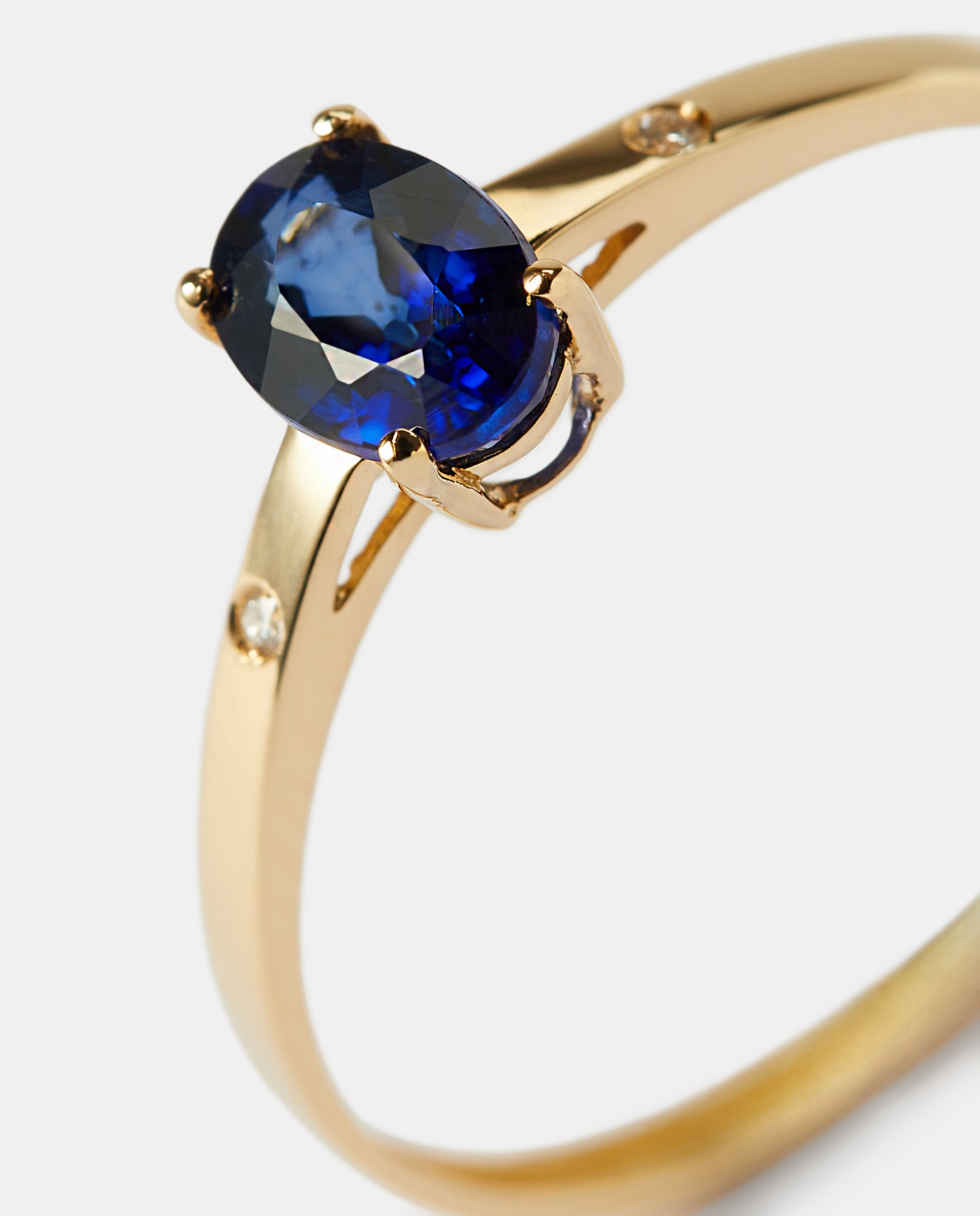 Anillo de oro diamante y zafiro - El Corte Inglés - Azul Azul-2