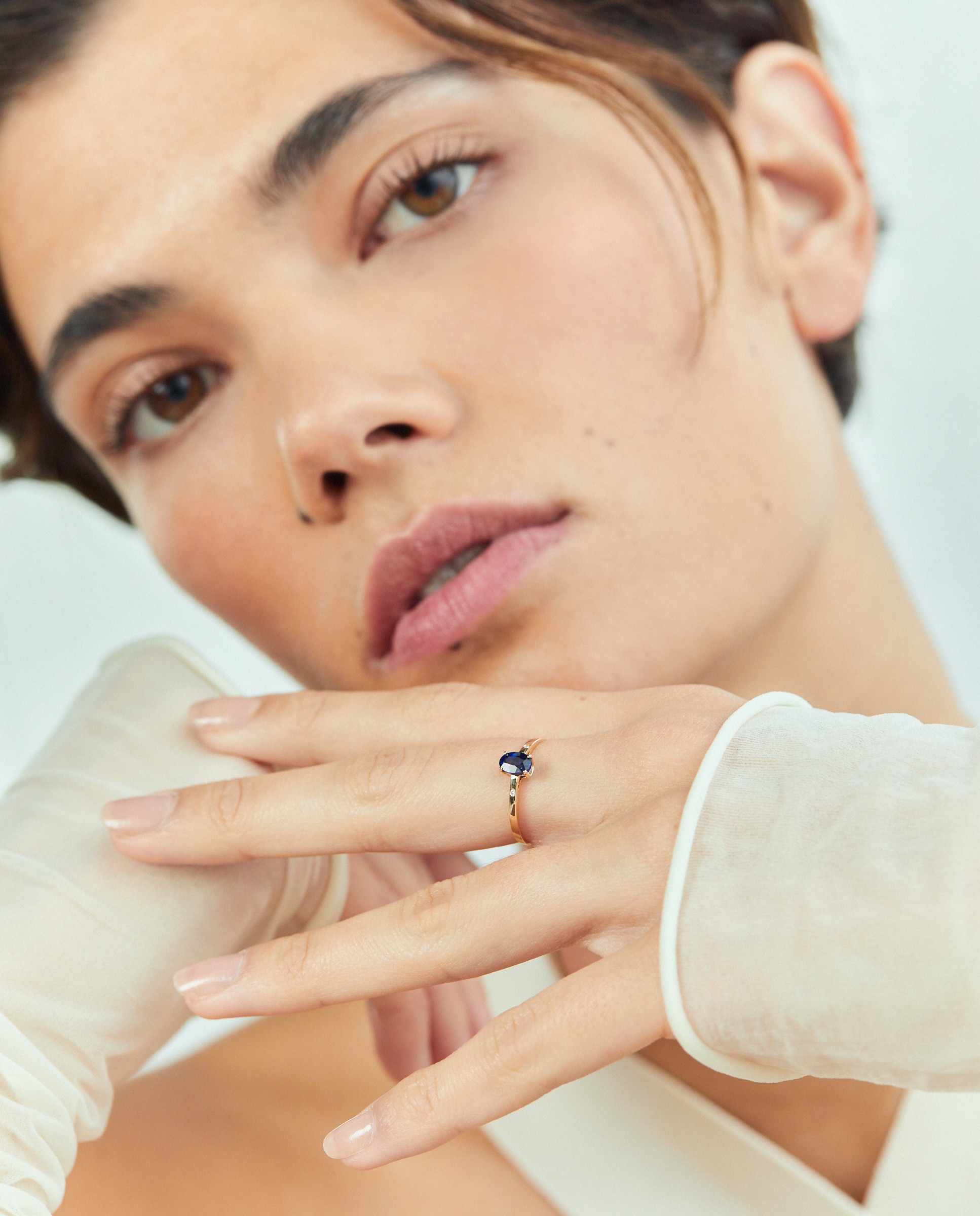 Anillo de oro diamante y zafiro - El Corte Inglés - Azul Azul-3
