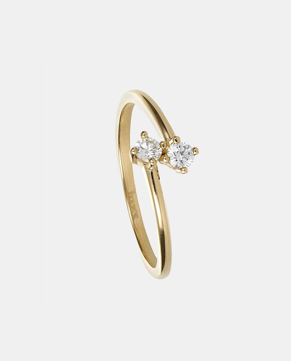 Anillo Tú y Yo de oro y diamantes - El Corte Inglés - Blanco Blanco-1