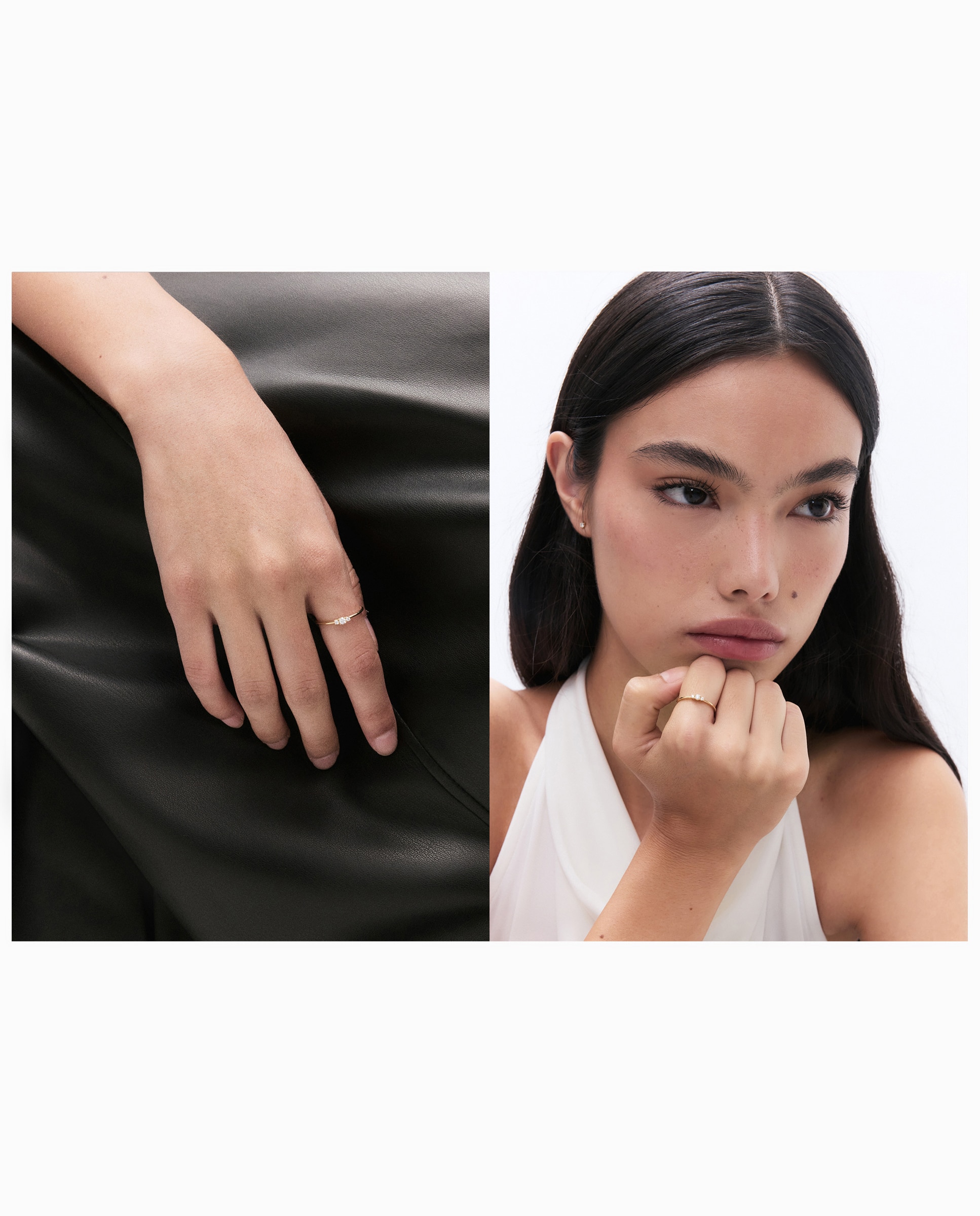 Imagen 5 de Anillo tresillo de oro amarillo de 18K con 3 diamantes en talla brillante con un peso total de 0,10 ct - El Corte Inglés - 300 Amarillo 300 Amarillo