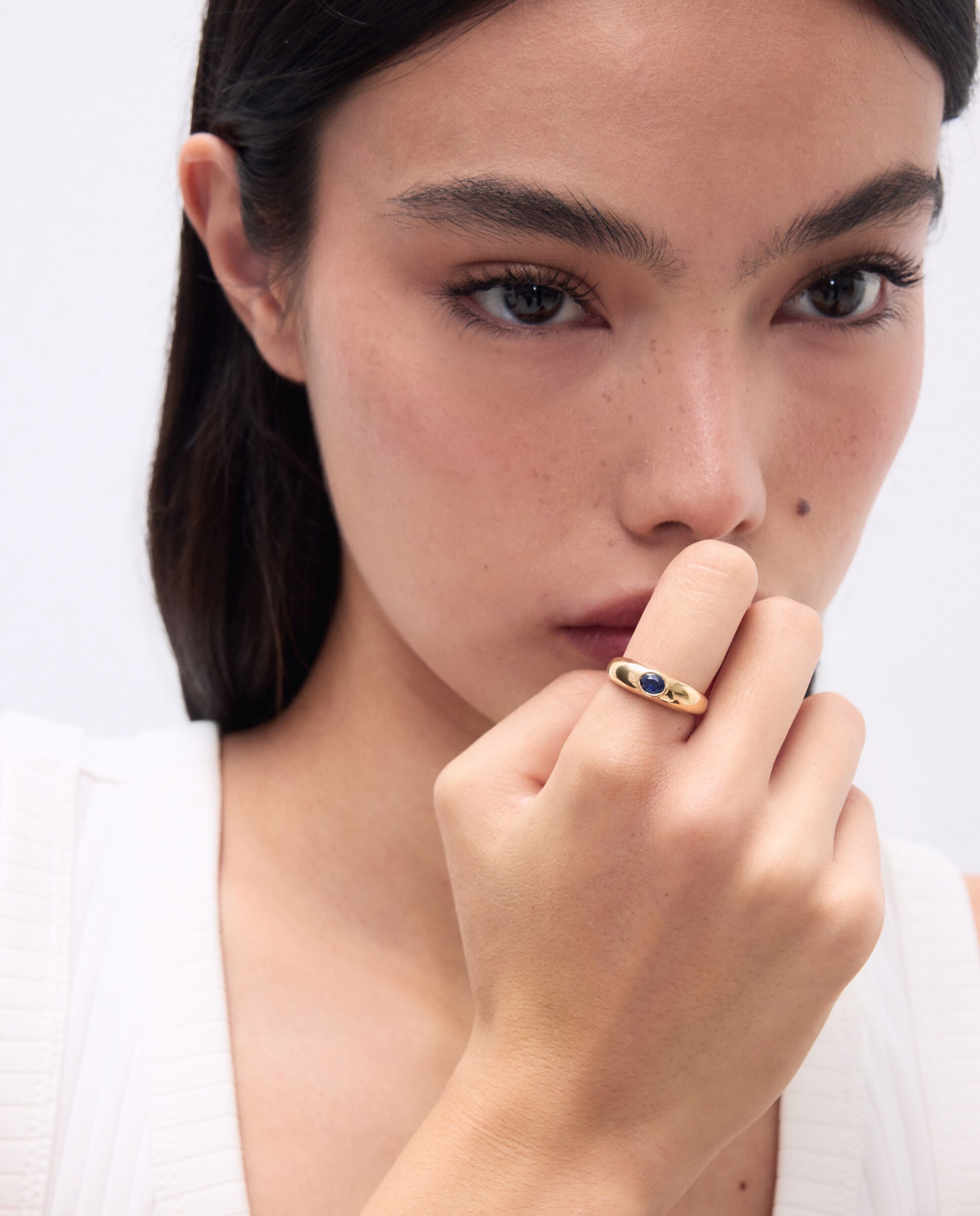 Anillo de oro amarillo de 18k con zafiro en talla oval de 0.40ct. - El Corte Inglés - 300 Amarillo 300 Amarillo-5