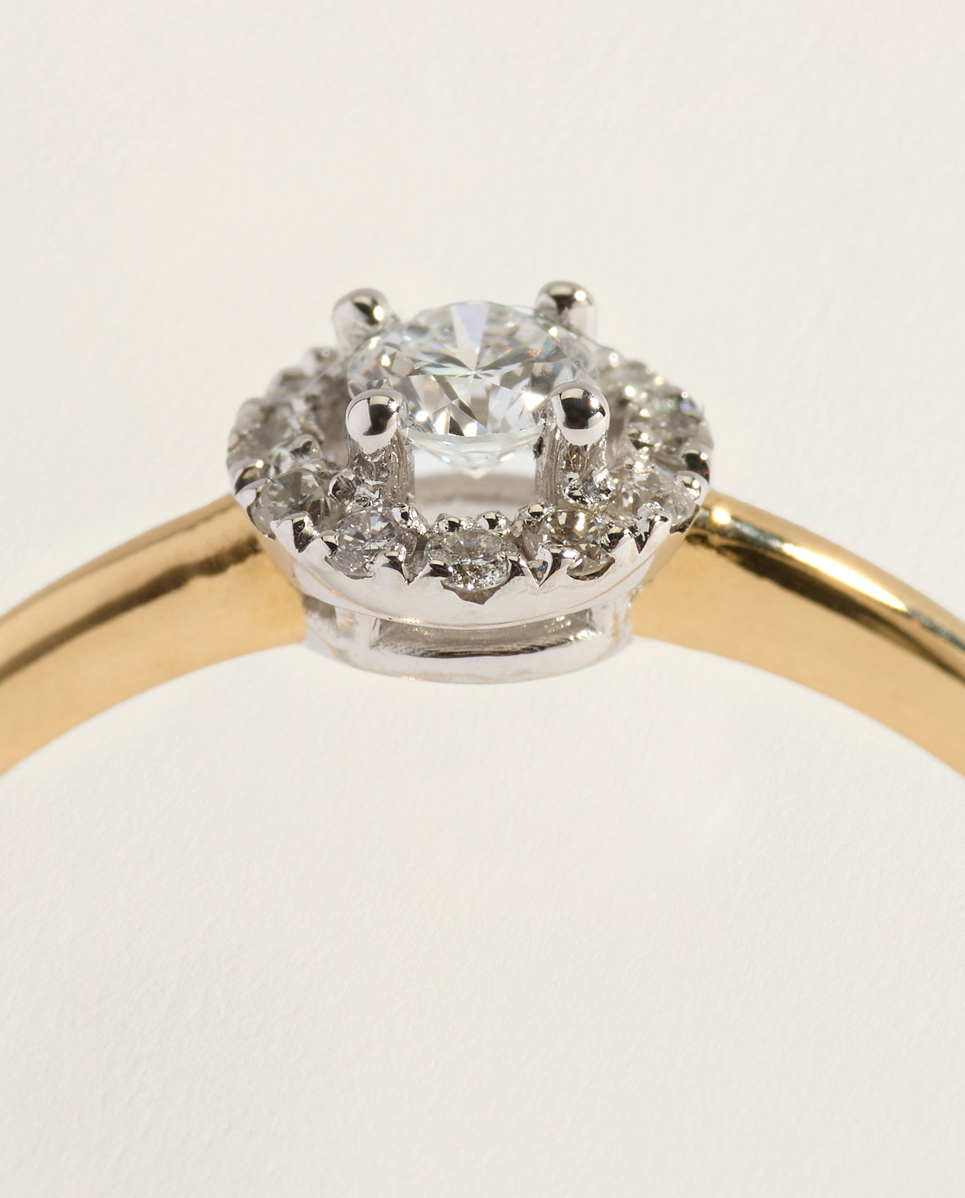 Anillo orla bicolor en oro de 18K de diamantes con un peso total de 0,16ct - El Corte Inglés - Multicolor Multicolor-4
